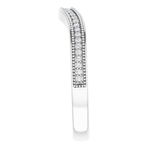 Pave - Zaria - 14K White Gold .08 CTW Natural Diamond Band for 7 mm Round Ring