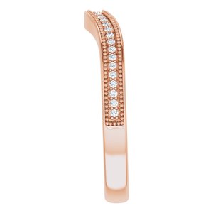Pave - Zaria - 14K Rose Gold .08 CTW Natural Diamond Band for 7 mm Round Ring