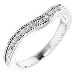 Pave - Zaria - 14K White Gold .08 CTW Natural Diamond Band for 7 mm Round Ring