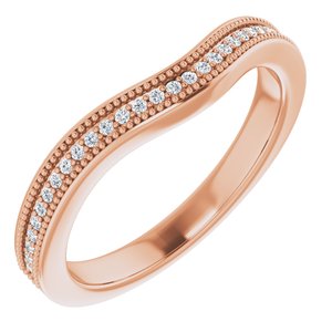 Pave - Zaria - 14K Rose Gold .08 CTW Natural Diamond Band for 7 mm Round Ring