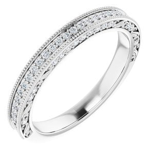 Pave - Riya - 14K White Gold 1/4 CTW Natural Diamond Band for 6.5 mm Round Ring