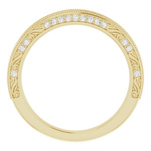 Pave - Riya - 14K Yellow Gold 1/4 CTW Natural Diamond Band for 6.5 mm Round Ring