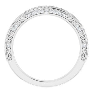 Pave - Riya - 14K White Gold 1/4 CTW Natural Diamond Band for 6.5 mm Round Ring