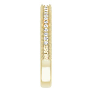 Pave - Riya - 14K Yellow Gold 1/4 CTW Natural Diamond Band for 6.5 mm Round Ring