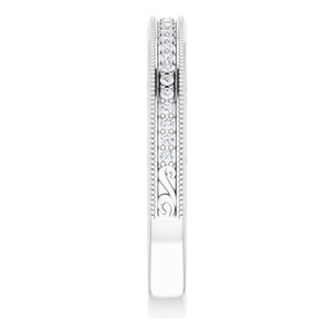 Pave - Riya - 14K White Gold 1/4 CTW Natural Diamond Band for 6.5 mm Round Ring