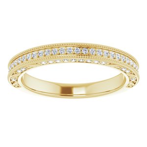 Pave - Riya - 14K Yellow Gold 1/4 CTW Natural Diamond Band for 6.5 mm Round Ring