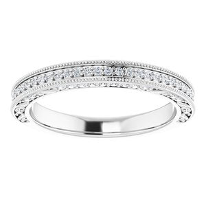 Pave - Riya - 14K White Gold 1/4 CTW Natural Diamond Band for 6.5 mm Round Ring