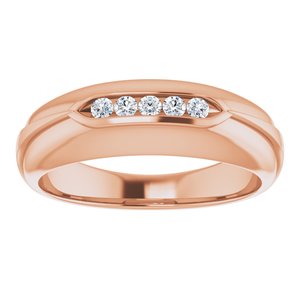 Hammered - Waylon - 14K Rose Gold 1/6 CTW Natural Diamond Band