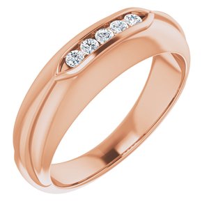 Hammered - Waylon - 14K Rose Gold 1/6 CTW Natural Diamond Band