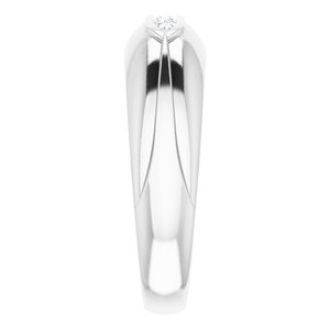 Hammered - Waylon - 14K White Gold 1/6 CTW Natural Diamond Band