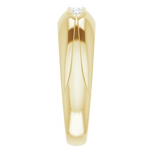 Hammered - Waylon - 14K Yellow Gold 1/6 CTW Natural Diamond Band