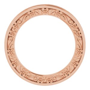 Nature - Christina - 14K Rose Gold 2.5 mm Floral Flat Band Size 4