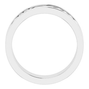 Unique - James - Platinum 6 mm Celtic-Inspired Inlay Flat Band Size 7