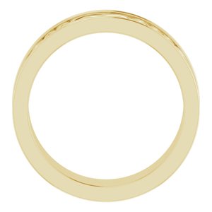 Unique - James - 14K Yellow Gold 6 mm Celtic-Inspired Inlay Flat Band Size 7