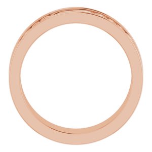 Unique - James - 14K Rose Gold 6 mm Celtic-Inspired Inlay Flat Band Size 7