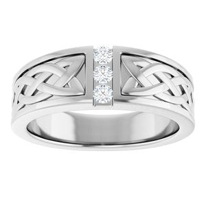 Hammered - William - Platinum 1/5 CTW Natural Diamond Band