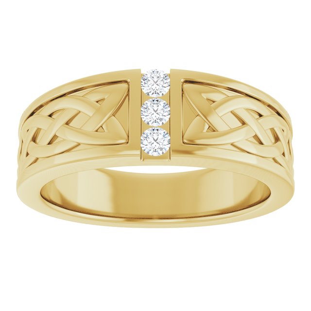14K Yellow 1/5 CTW Natural Diamond Band