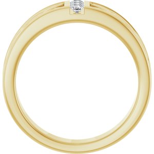 Hammered - William - 14K Yellow Gold 1/5 CTW Natural Diamond Band