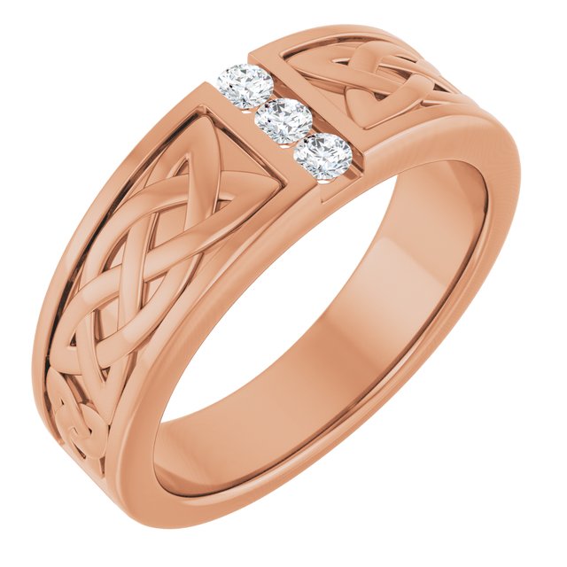 14K Rose 1/5 CTW Natural Diamond Band