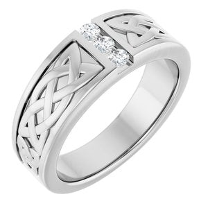 Hammered - William - Platinum 1/5 CTW Natural Diamond Band