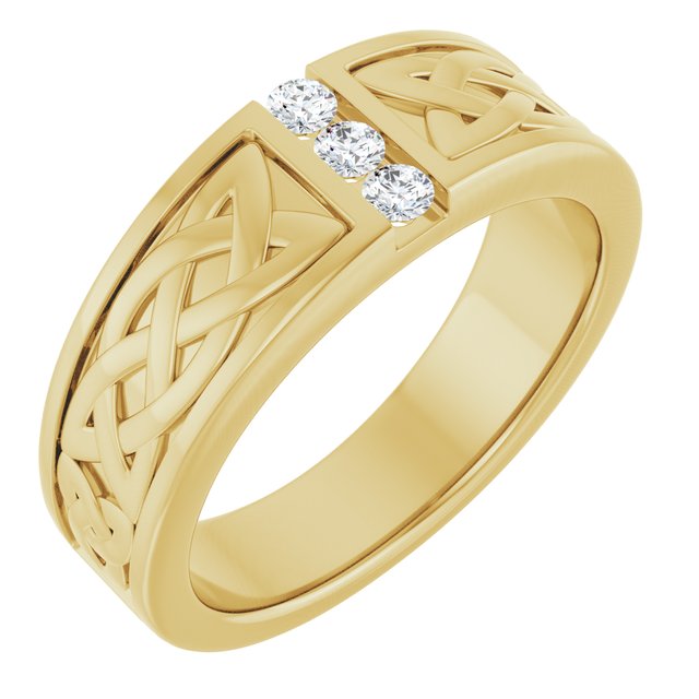 14K Yellow 1/5 CTW Natural Diamond Band