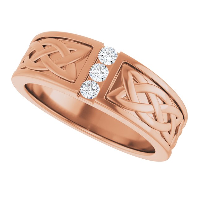 14K Rose 1/5 CTW Natural Diamond Band