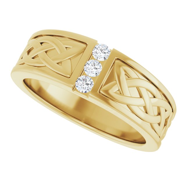 14K Yellow 1/5 CTW Natural Diamond Band