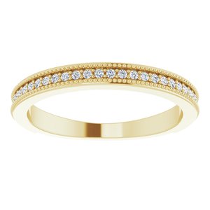 Pave - Opal - 14K Yellow Gold 1/6 CTW Diamond Milgrain Matching Band