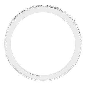 Pave - Opal - Platinum 1/6 CTW Diamond Milgrain Matching Band