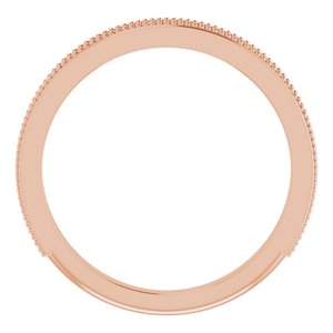 Pave - Opal - 14K Rose Gold 1/6 CTW Diamond Milgrain Matching Band