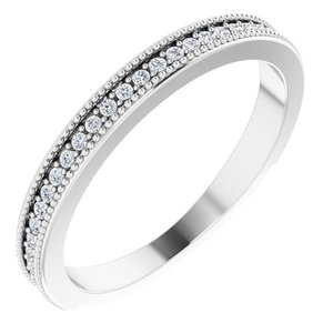 Pave - Opal - Platinum 1/6 CTW Diamond Milgrain Matching Band