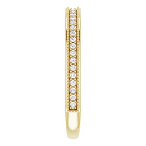 Pave - Opal - 14K Yellow Gold 1/6 CTW Diamond Milgrain Matching Band
