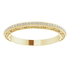 Pave - Brylee - 14K Yellow Gold 1/10 CTW Diamond Sculptural-Inspired Matching Band