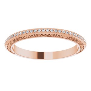 Pave - Brylee - 14K Rose Gold 1/10 CTW Diamond Sculptural-Inspired Matching Band