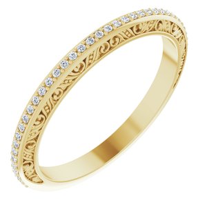 Pave - Brylee - 14K Yellow Gold 1/10 CTW Diamond Sculptural-Inspired Matching Band