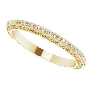 Pave - Brylee - 14K Yellow Gold 1/10 CTW Diamond Sculptural-Inspired Matching Band