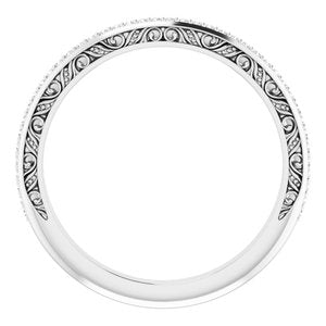 Pave - Brylee - Platinum 1/10 CTW Diamond Sculptural-Inspired Matching Band