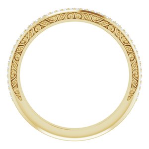 Pave - Brylee - 14K Yellow Gold 1/10 CTW Diamond Sculptural-Inspired Matching Band