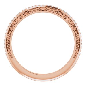 Pave - Brylee - 14K Rose Gold 1/10 CTW Diamond Sculptural-Inspired Matching Band