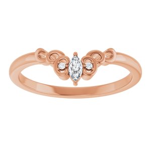 Nature - Estela - 14K Rose Gold .08 CTW Lab-Grown Diamond  Sculptural Contour Band