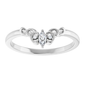 Nature - Estela - 14K White Gold .07 CTW Natural Diamond Sculptural Contour Band