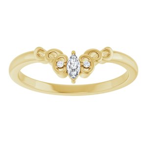 Nature - Estela - 14K Yellow Gold .07 CTW Natural Diamond Sculptural Contour Band