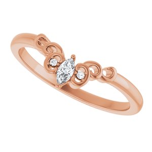 Nature - Estela - 14K Rose Gold .08 CTW Lab-Grown Diamond  Sculptural Contour Band