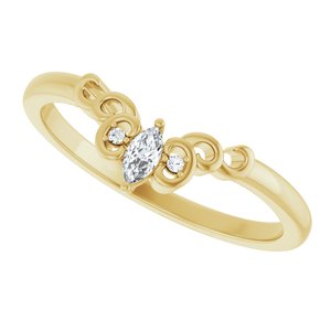 Nature - Estela - 14K Yellow Gold .07 CTW Natural Diamond Sculptural Contour Band