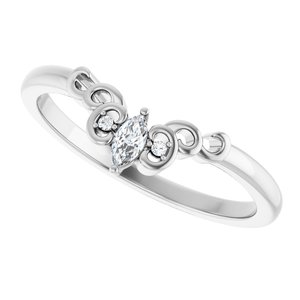Nature - Estela - 14K White Gold .08 CTW Lab-Grown Diamond  Sculptural Contour Band