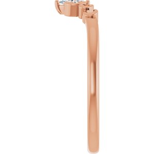 Nature - Estela - 14K Rose Gold .08 CTW Lab-Grown Diamond  Sculptural Contour Band