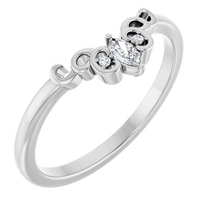 Nature - Estela - Platinum .08 CTW Lab-Grown Diamond  Sculptural Contour Band