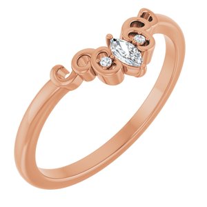 Nature - Estela - 14K Rose Gold .08 CTW Lab-Grown Diamond  Sculptural Contour Band