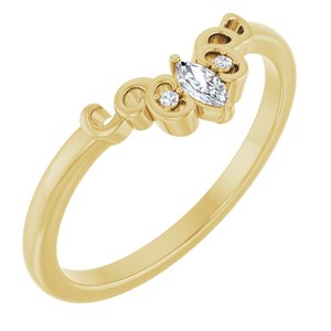 Nature - Estela - 14K Yellow Gold .07 CTW Natural Diamond Sculptural Contour Band