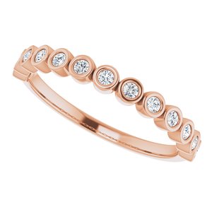 Bezel - Dawna - 14K Rose Gold 1/6 CTW Natural Diamond Anniversary Band